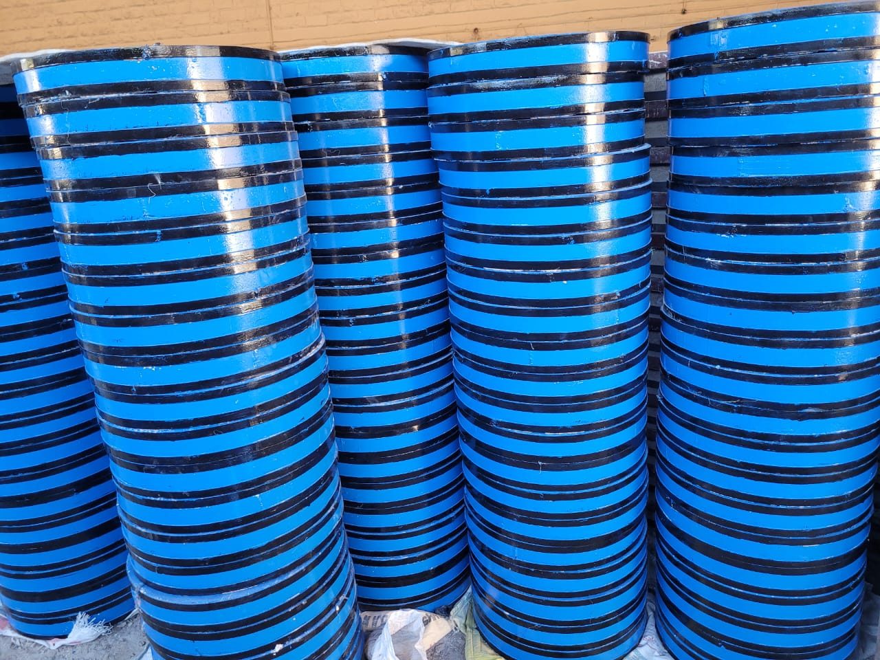 Rotavator flanges packed for dispatch